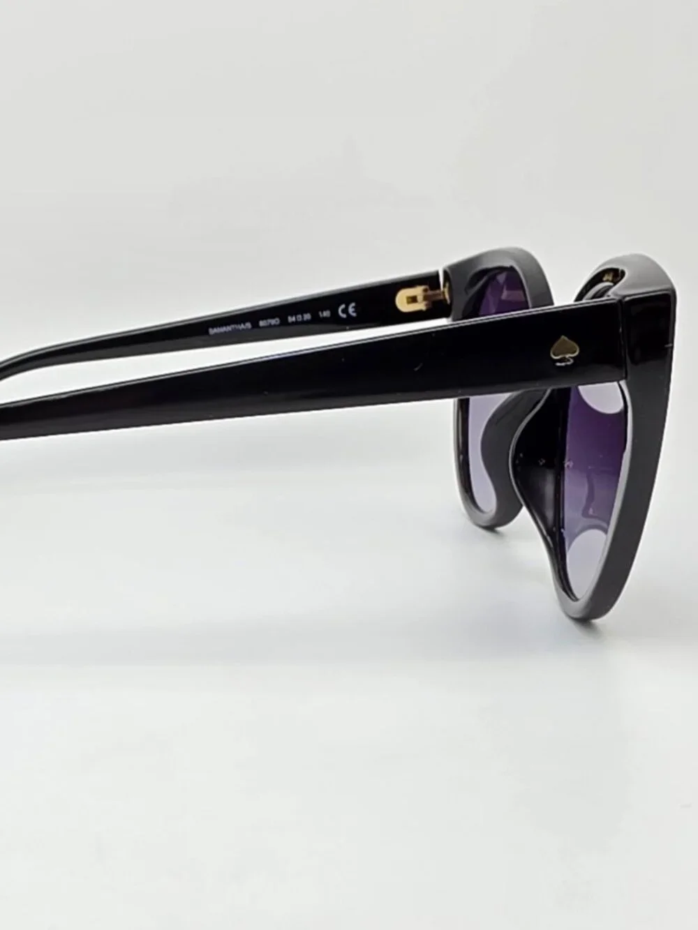 Kate Spade Samantha Black Frame Grey Gradient Lens Cat Eye Sunglasses 54-20-140